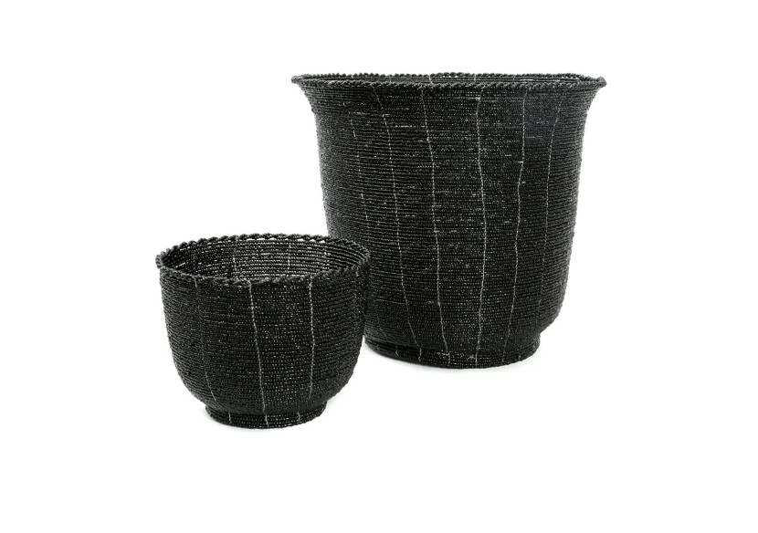 Panier en perles - Noir - Moyenne - BABE012B-M - Bazar Bizar