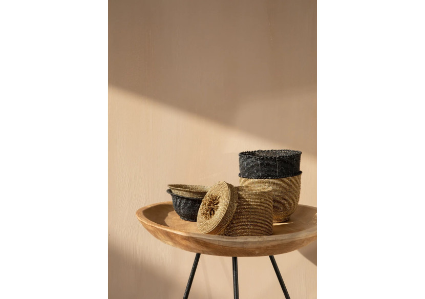 Panier en perles - Noir - Petite - BABE005B-S - Bazar Bizar