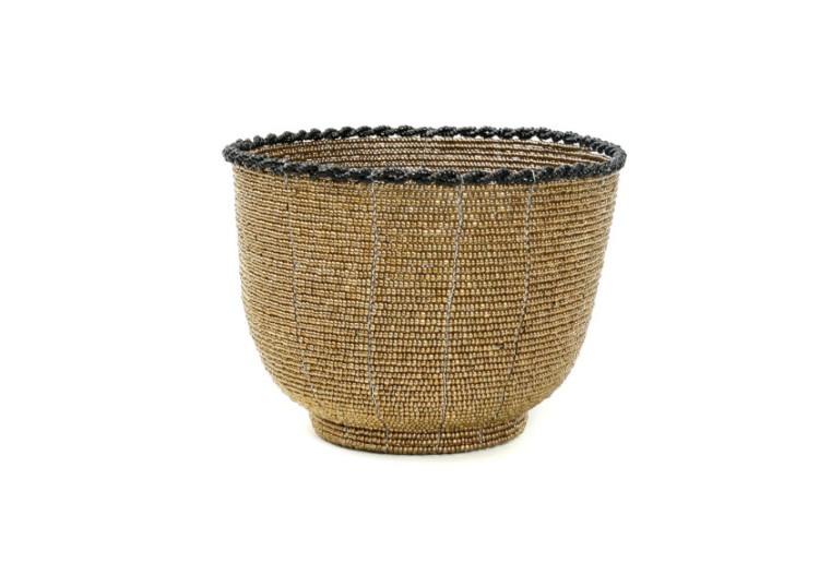 Panier en perles - Or - Moyenne - BABE012G-M - Bazar Bizar