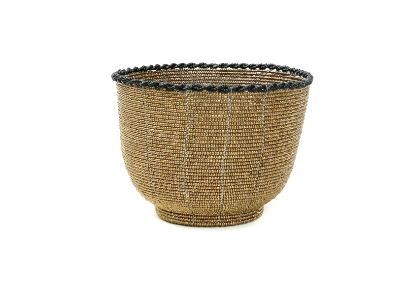 Panier en perles - Or - Moyenne - BABE012G-M - Bazar Bizar