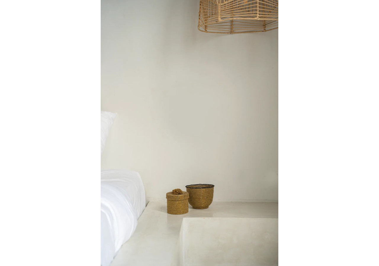 Panier en perles - Or - Moyenne - BABE012G-M - Bazar Bizar