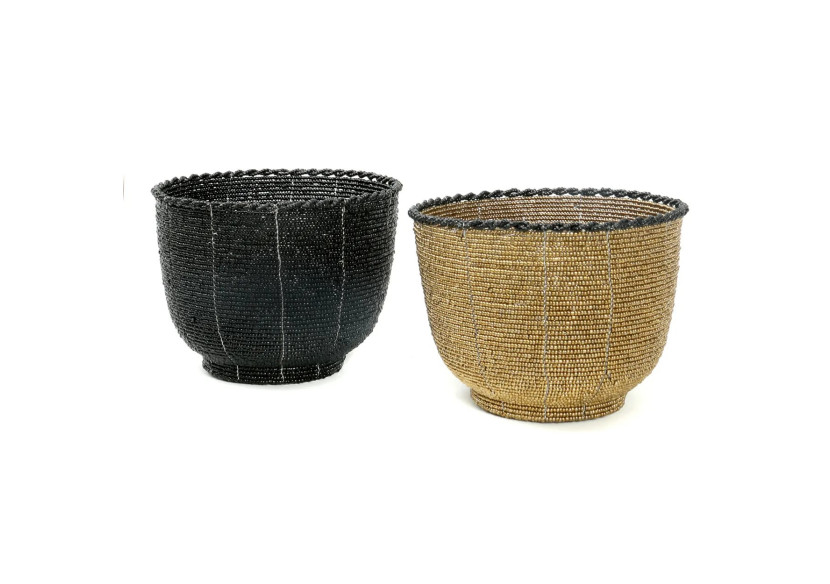 Panier en perles - Or - Moyenne - BABE012G-M - Bazar Bizar