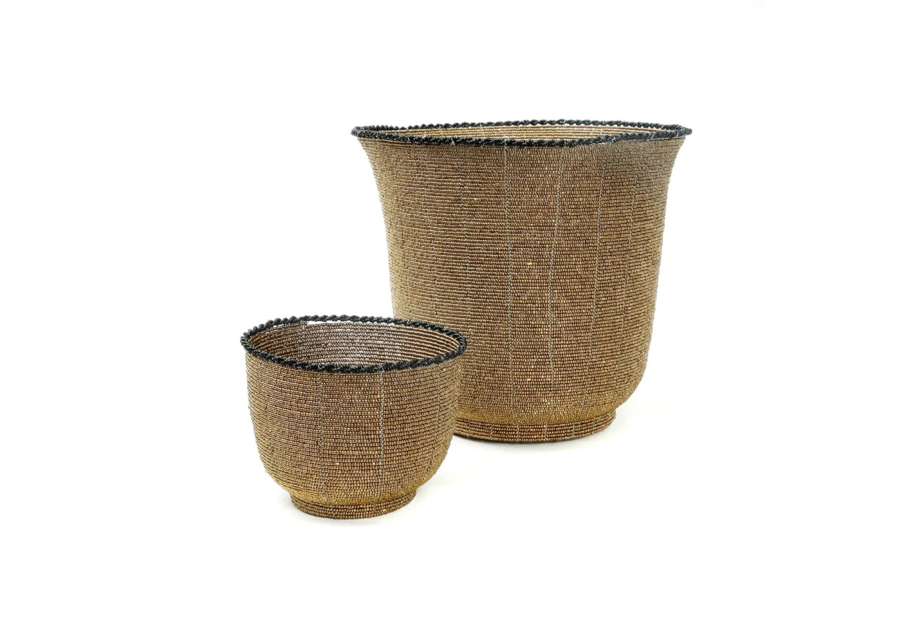 Panier en perles - Or - Moyenne - BABE012G-M - Bazar Bizar