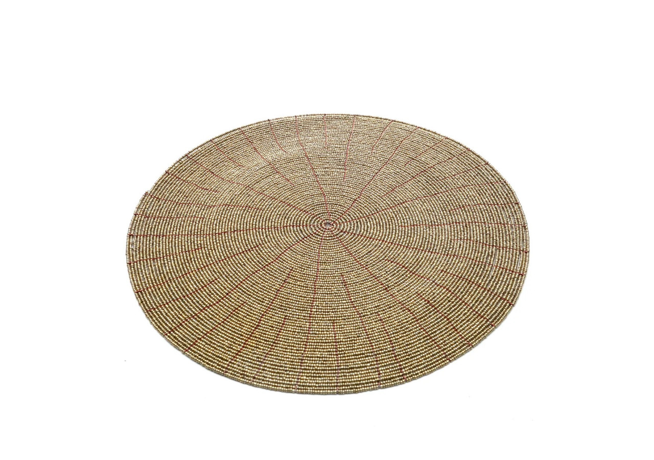 Set de sous-assiettes en perles - Or - 40 - BABE003G-30 - Bazar Bizar