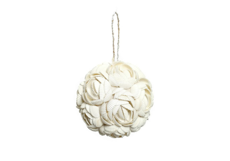 Boules en coquillage rose - Blanc - Taille M - BABL006W-M - Bazar Bizar