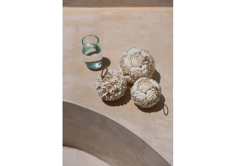 Boules en coquillage rose - Blanc - Taille M - BABL006W-M - Bazar Bizar