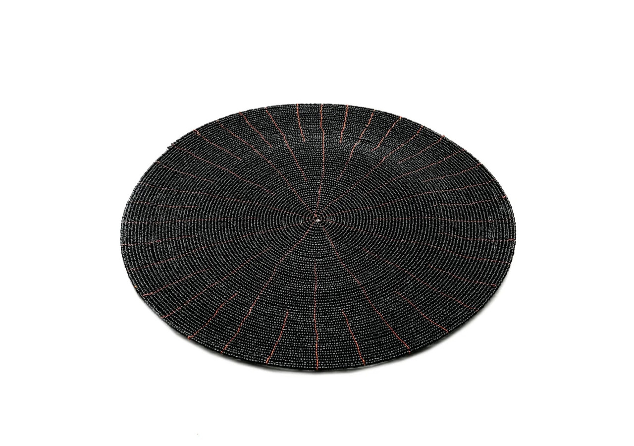 Set de sous-verres en perles - Noir - 40 cm - BABE003B-30 - Bazar Bizar