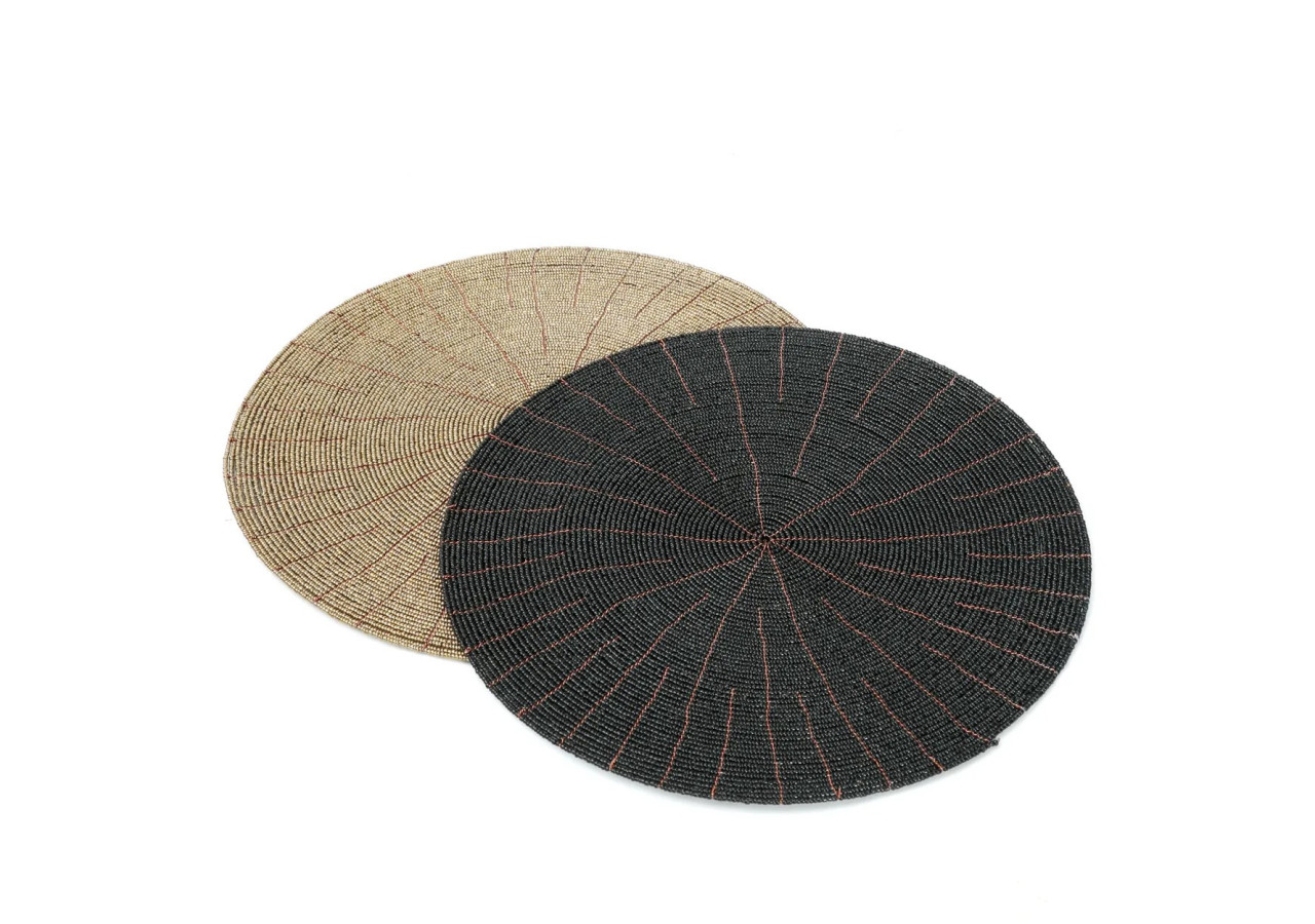 Set de sous-verres en perles - Noir - 40 cm - BABE003B-30 - Bazar Bizar