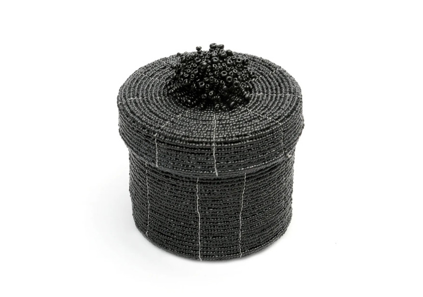 Panier en perles - Noir - Élégance artisanale - BABE004B-S - Bazar Bizar