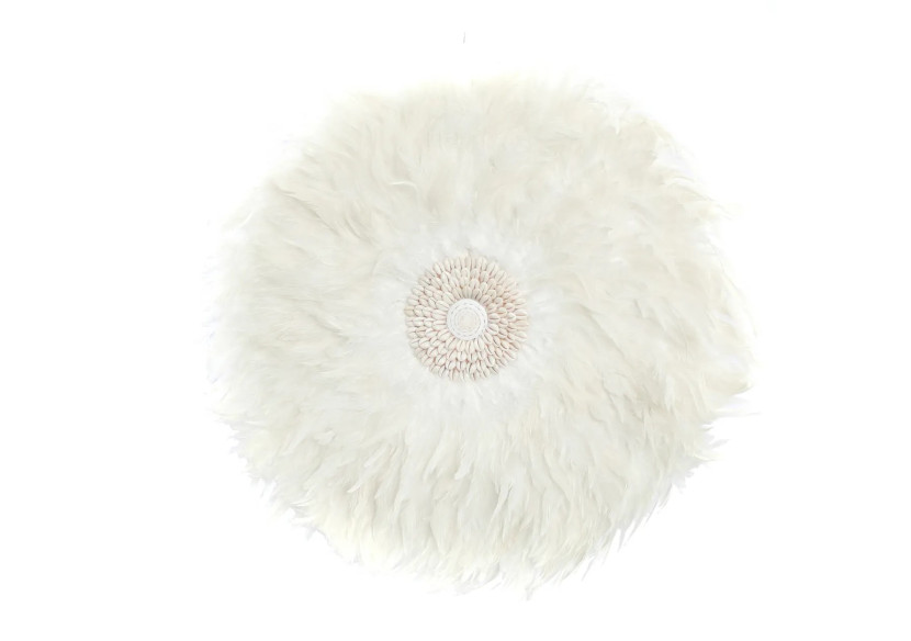 Juju Côtier - Décoration murale en plumes avec coquillages - BALE015W-L-60 - Bazar Bizar