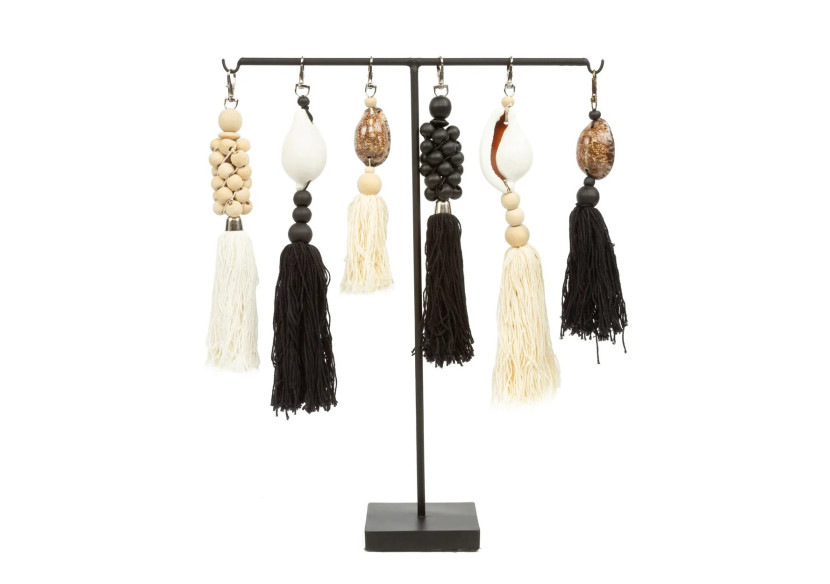 Porte-clés en perles de bois - Accessoire bohème - BALE059B - Bazar Bizar