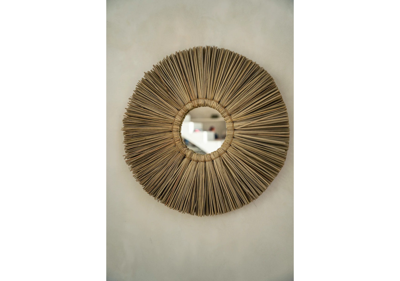 Miroir Alang Alang - Style naturel et boho - BALE070N-S-35 - Bazar Bizar