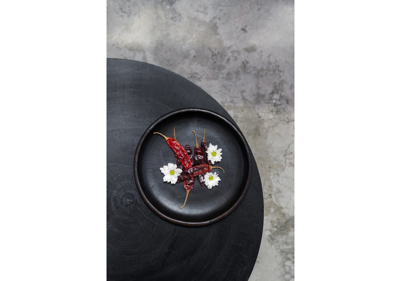 Assiette Brûlée - Terracotta noire pour repas élégants - JAES009B-M - Bazar Bizar