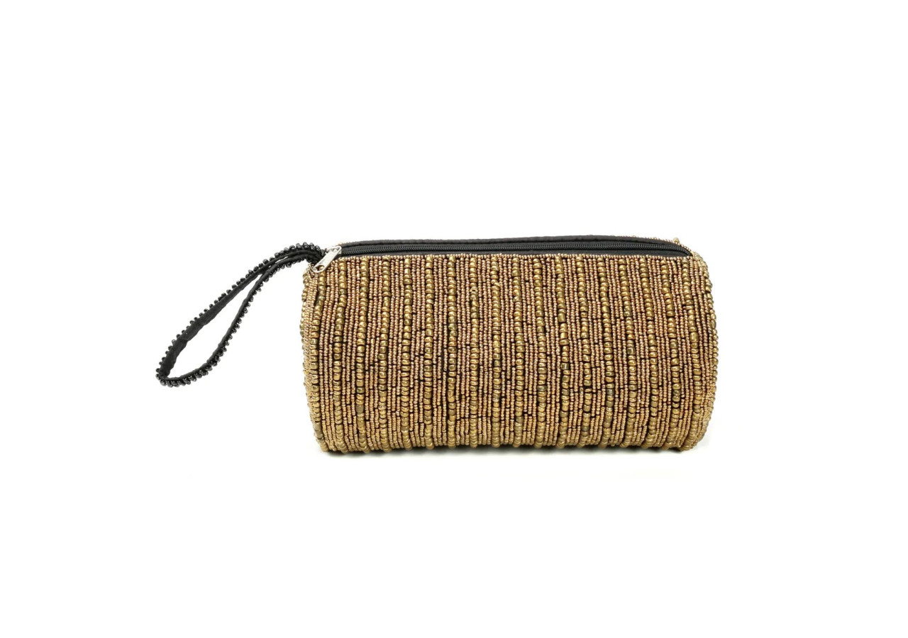 Trousse de Beauté - Élégance dorée et perles - BABE010G - Bazar Bizar