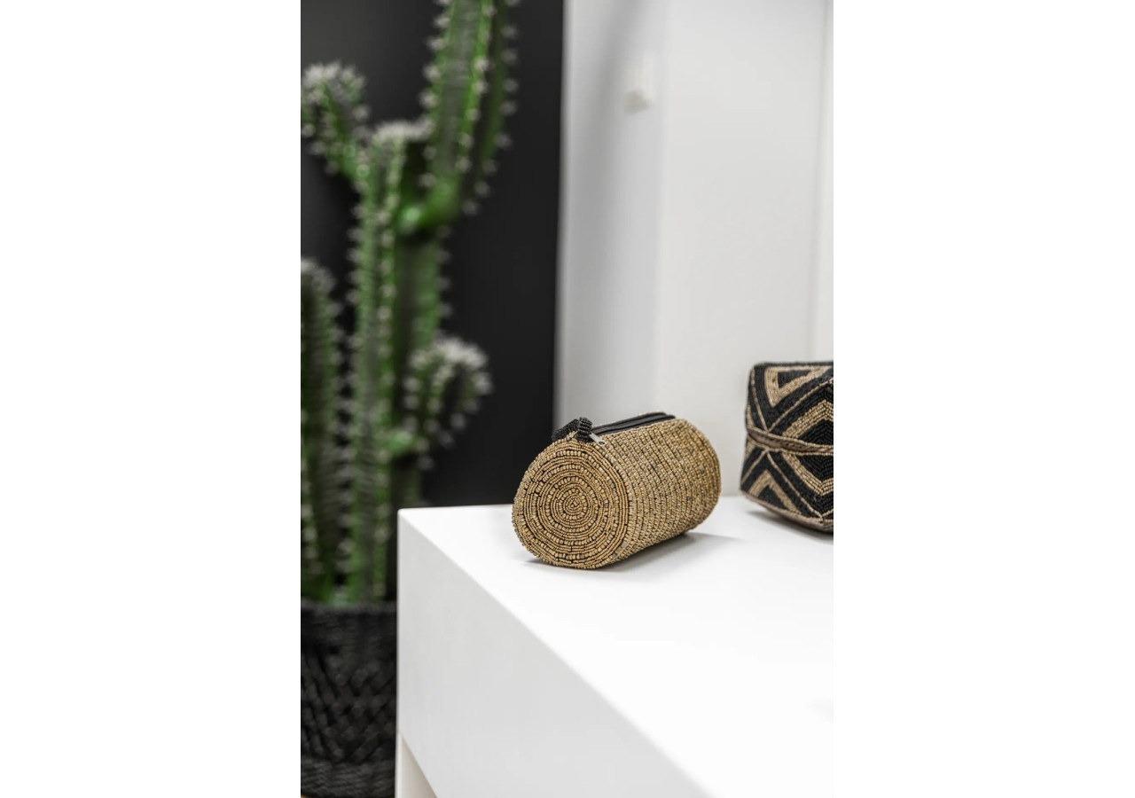 Trousse de Beauté - Élégance dorée et perles - BABE010G - Bazar Bizar