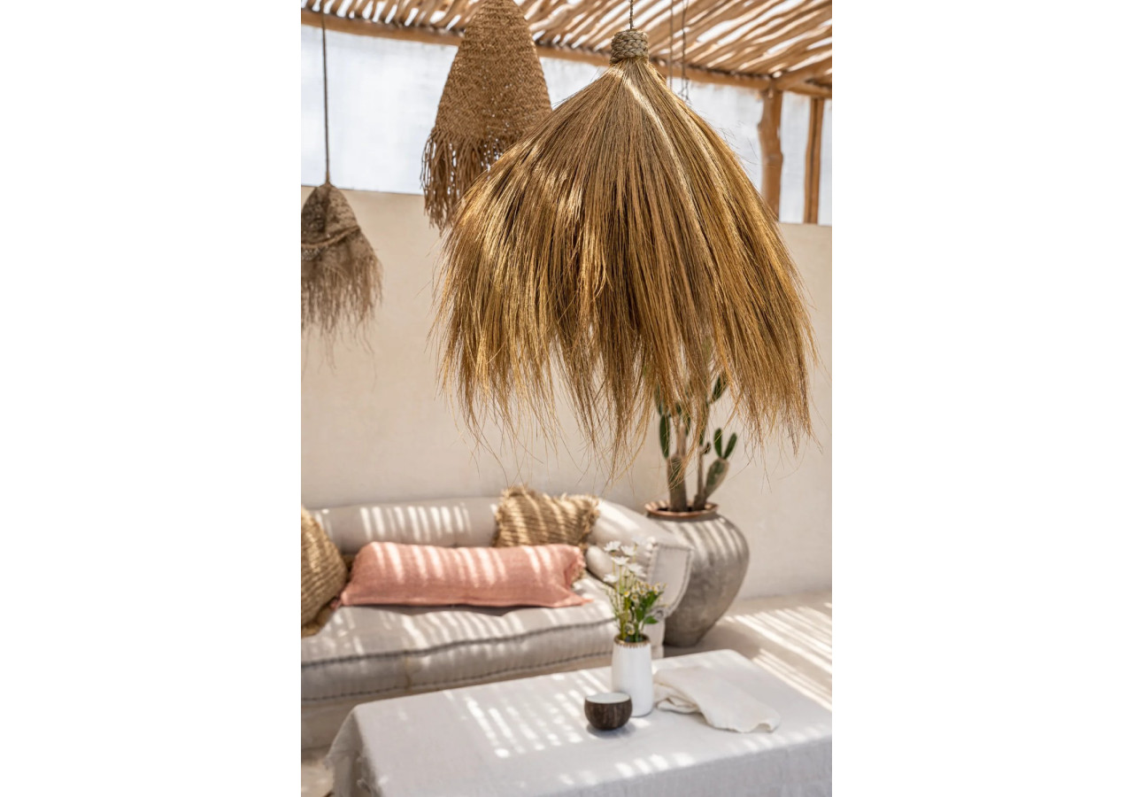 Suspension Rayung Hut - Lampe naturelle en herbe - JAPA011N-L-50 - Bazar Bizar