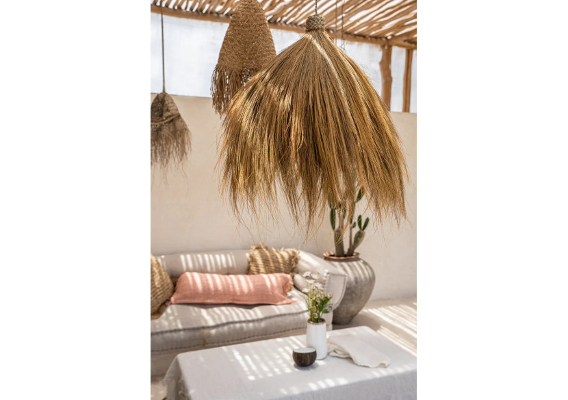 Suspension Rayung Hut - Lampe naturelle en herbe - JAPA011N-L-50 - Bazar Bizar