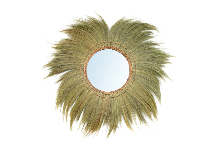 Miroir Mufasa - Naturel - XL, Fait main - JAPA008N-XL-130 - Bazar Bizar