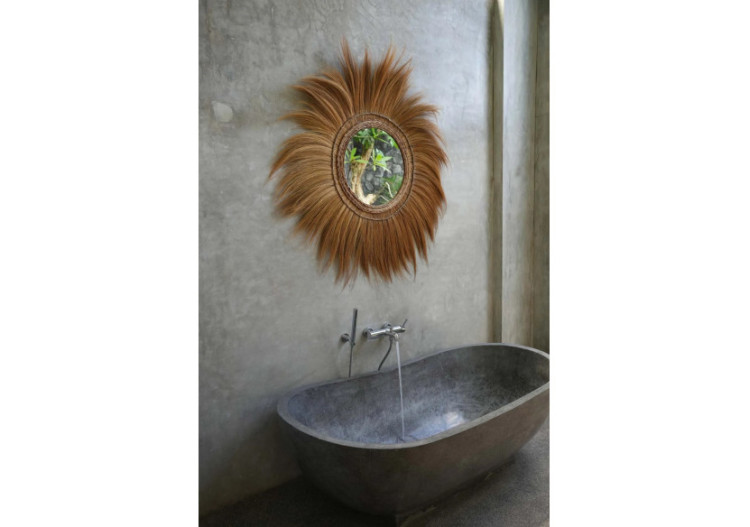 Miroir Mufasa - Naturel - XL, Fait main - JAPA008N-XL-130 - Bazar Bizar 2