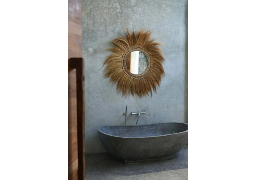 Miroir Mufasa - Naturel - XL, Fait main - JAPA008N-XL-130 - Bazar Bizar