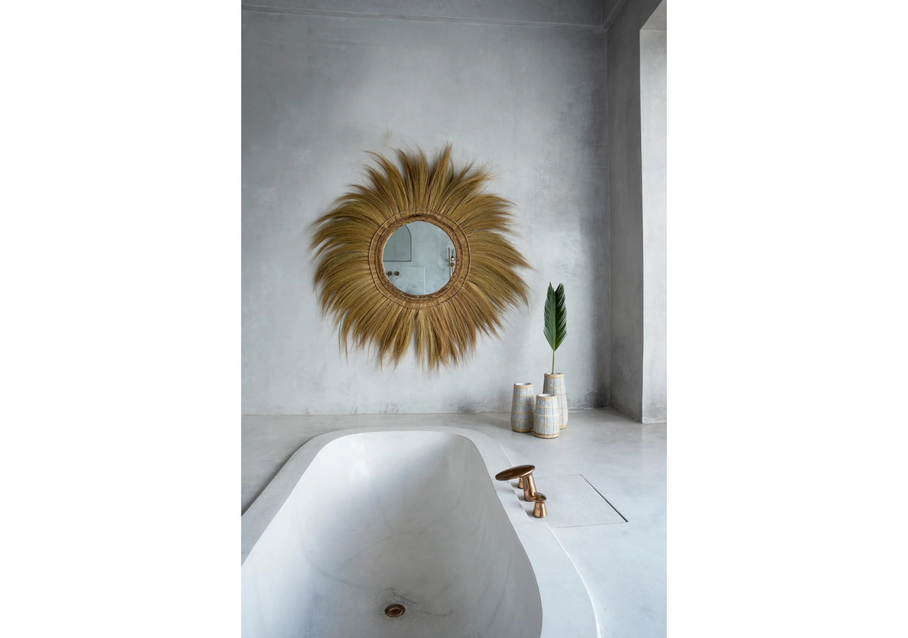 Miroir Mufasa - Naturel - XL, Fait main - JAPA008N-XL-130 - Bazar Bizar