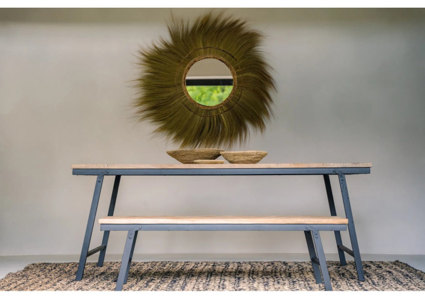 Miroir Mufasa - Naturel - XL, Fait main - JAPA008N-XL-130 - Bazar Bizar