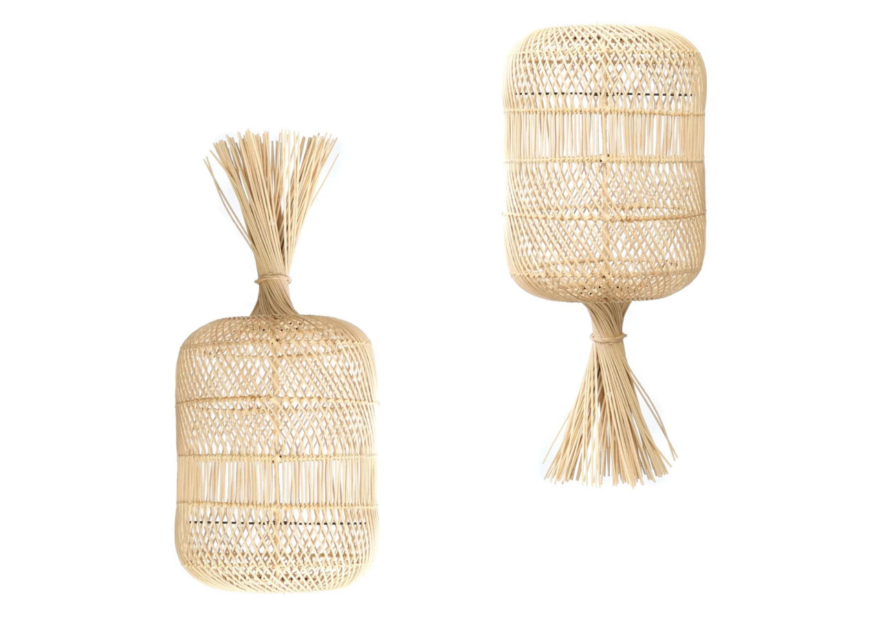 Lampe Dumpling - Pendant - Naturel - M, Polyvalente - BAYU004N-M-29x65 - Bazar Bizar