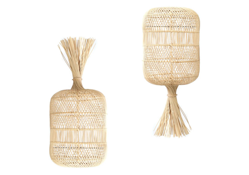 Lampe Dumpling - Pendant - Naturel - M, Polyvalente - BAYU004N-M-29x65 - Bazar Bizar