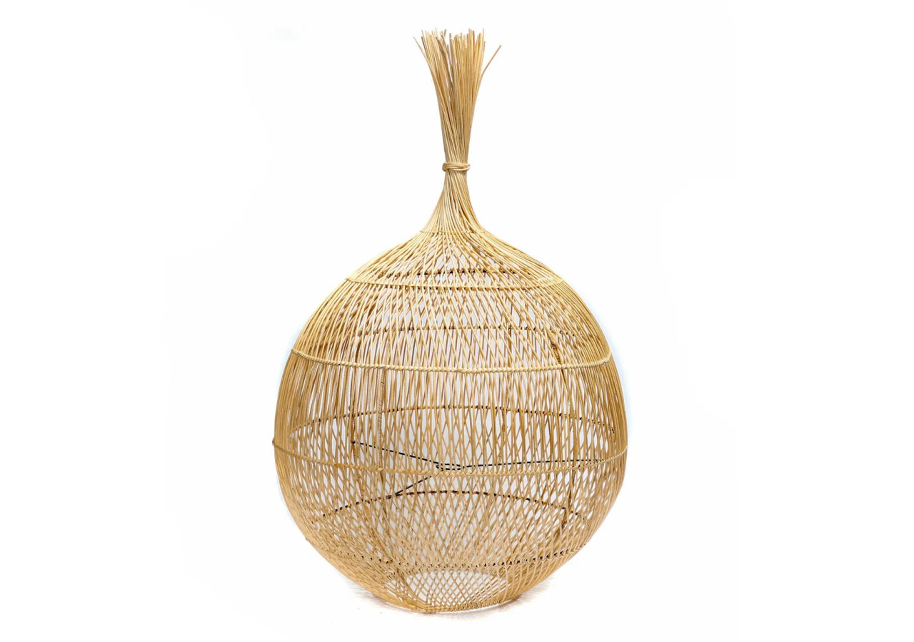 Lampe Wonton - Pendant - Naturel, Design Ronde - BAYU005N-50x80 - Bazar Bizar