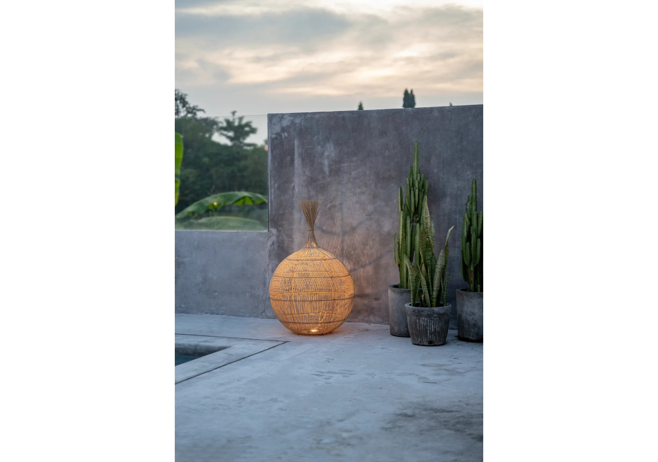 Lampe Wonton - Pendant - Naturel, Design Ronde - BAYU005N-50x80 - Bazar Bizar