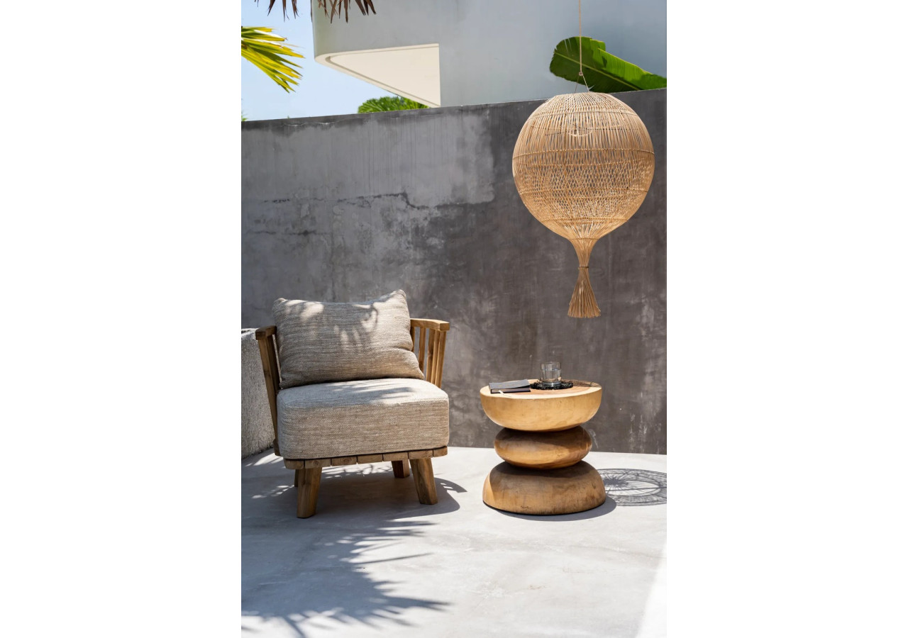 Lampe Wonton - Pendant - Naturel, Design Ronde - BAYU005N-50x80 - Bazar Bizar