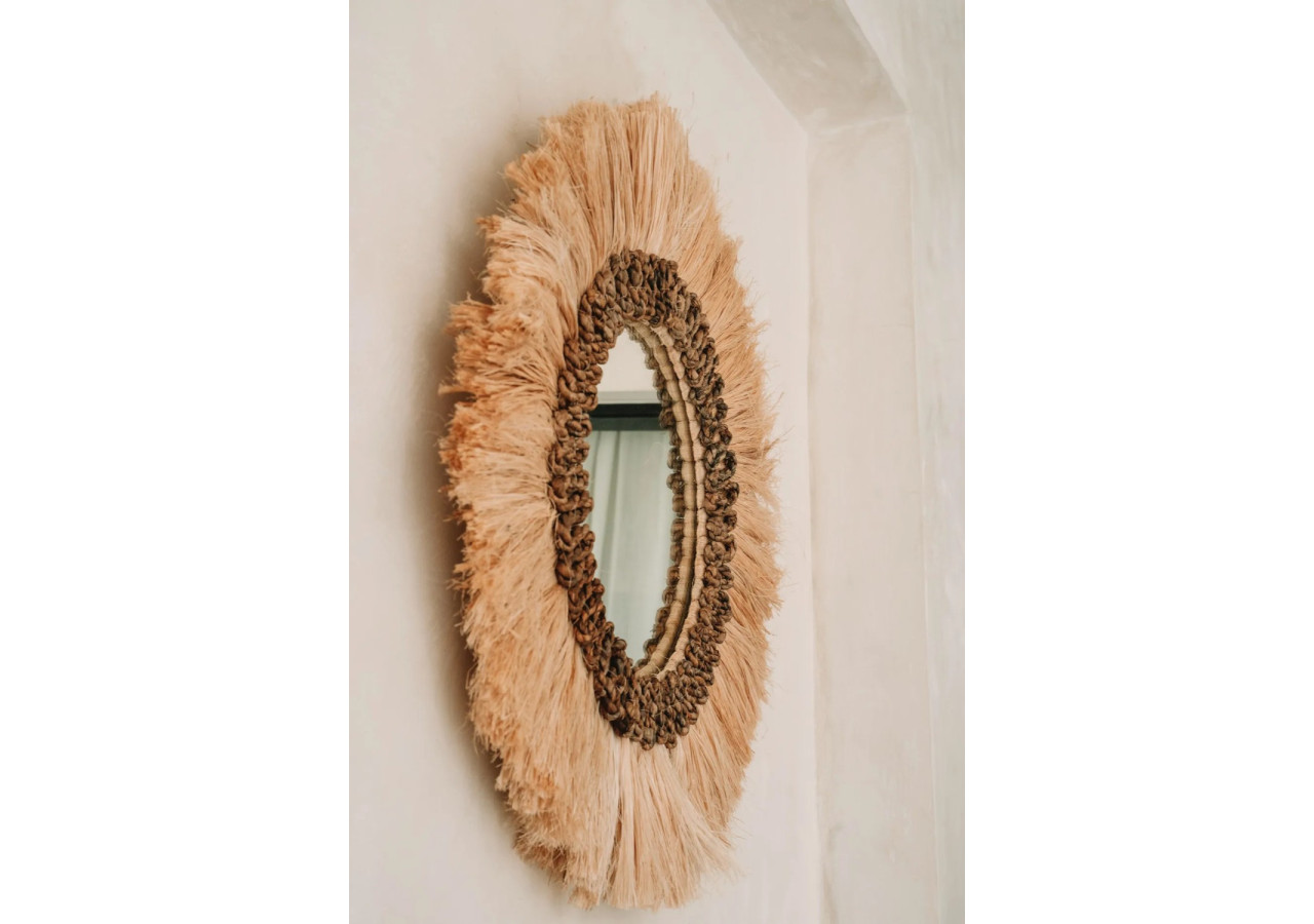 Miroir Mowgli - Naturel - M, Chic et Élégant - JAPA005N-M-60 - Bazar Bizar