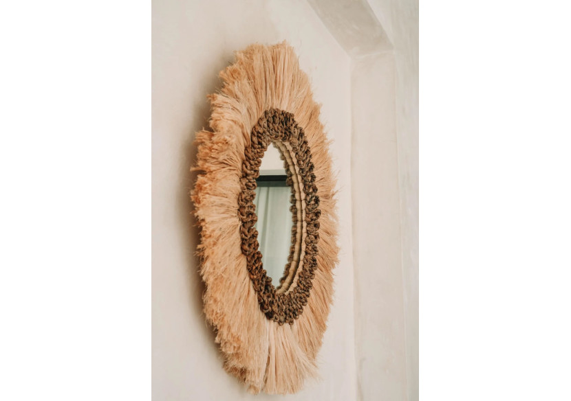 Miroir Mowgli - Naturel - M, Chic et Élégant - JAPA005N-M-60 - Bazar Bizar