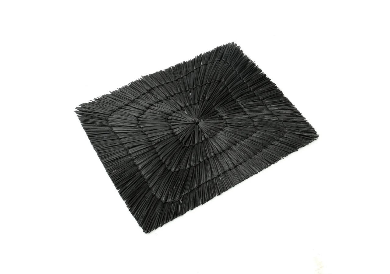 Set de sous-assiettes ALANG ALANG - Rectangulaires en noir - JAES004B-40x30 - Bazar Bizar