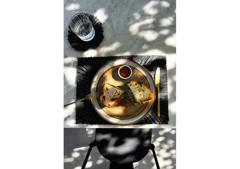 Set de sous-assiettes ALANG ALANG - Rectangulaires en noir - JAES004B-40x30 - Bazar Bizar