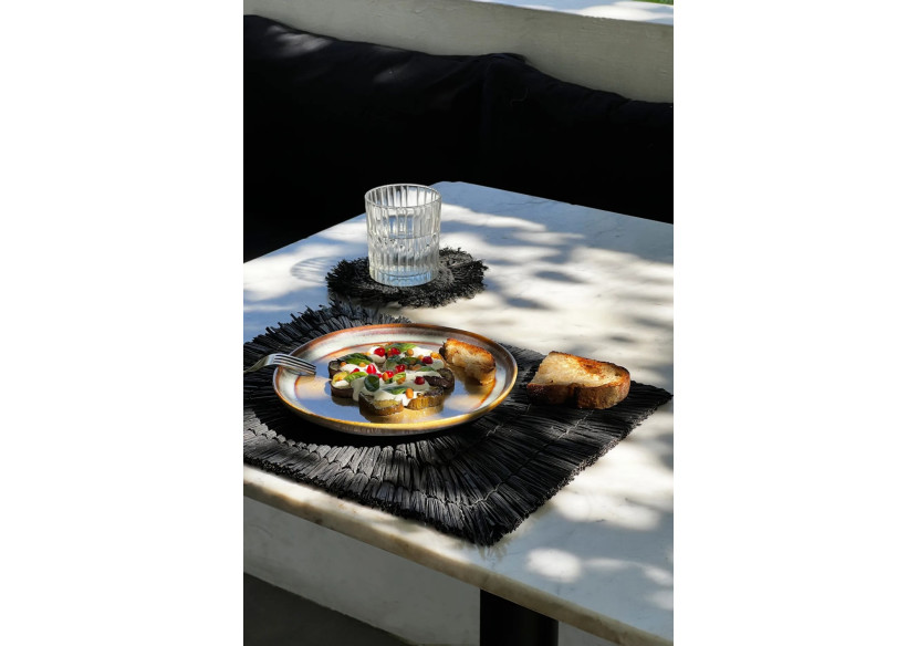 Set de sous-assiettes ALANG ALANG - Rectangulaires en noir - JAES004B-40x30 - Bazar Bizar