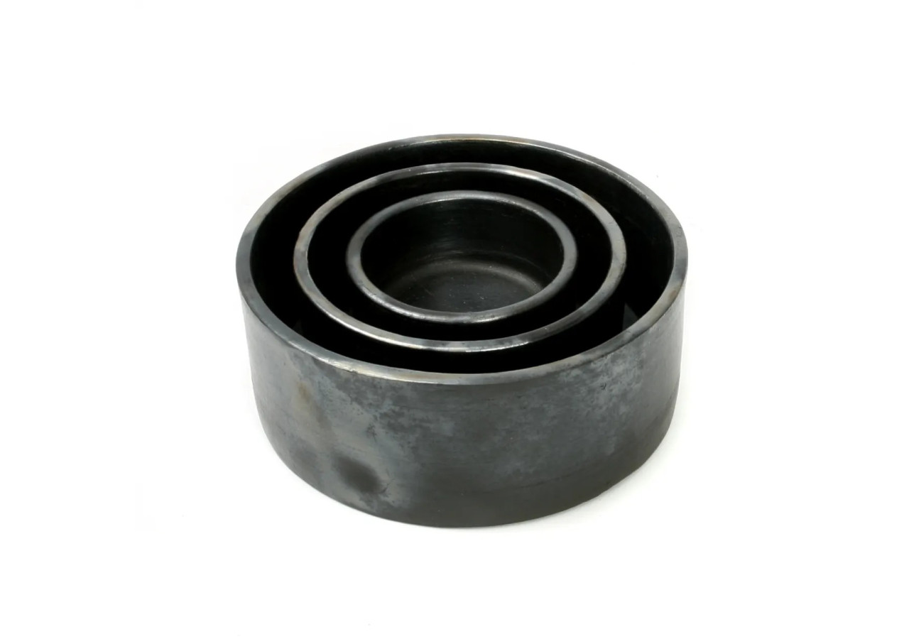 Bol cylindrique brûlé - Noir - Set de 3 - JAES001B-SET3 - Bazar Bizar