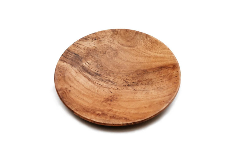 Assiette ronde en racine de teck - Taille M - BASU101-M - Bazar Bizar