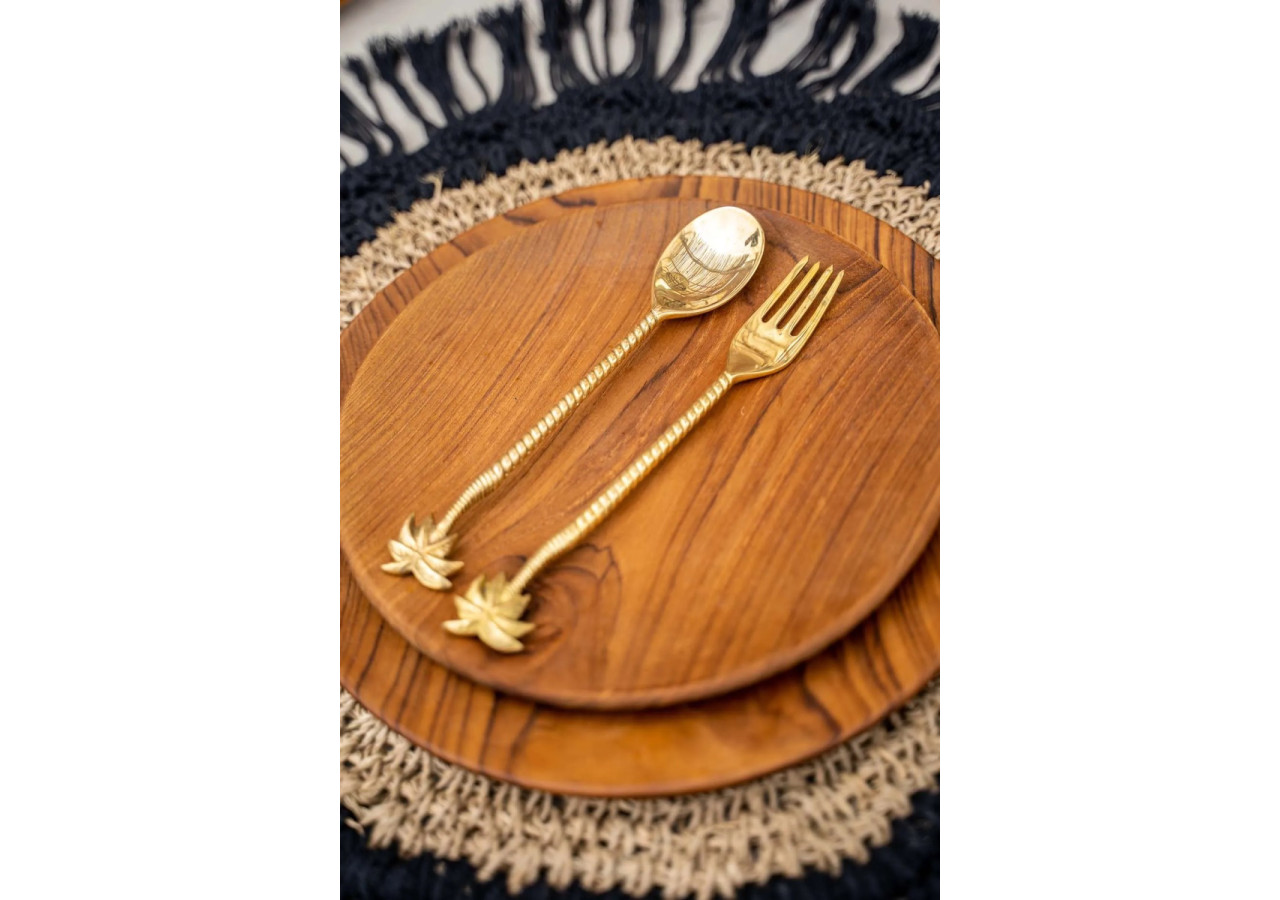 Assiette ronde en racine de teck - Taille M - BASU101-M - Bazar Bizar