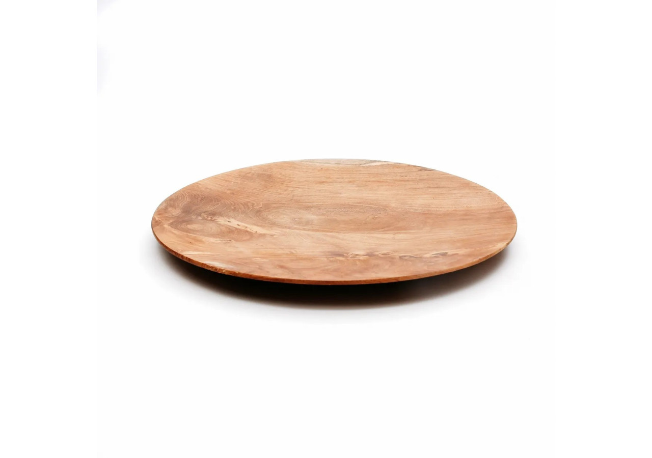 Assiette ronde en racine de teck - Taille M - BASU101-M - Bazar Bizar
