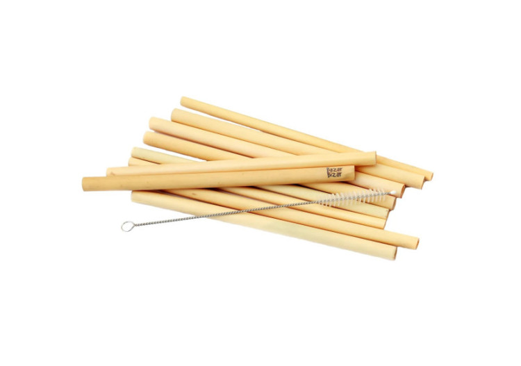 Pailles en bambou - Set de 10 avec brosse de nettoyage - BASU002 - Bazar Bizar