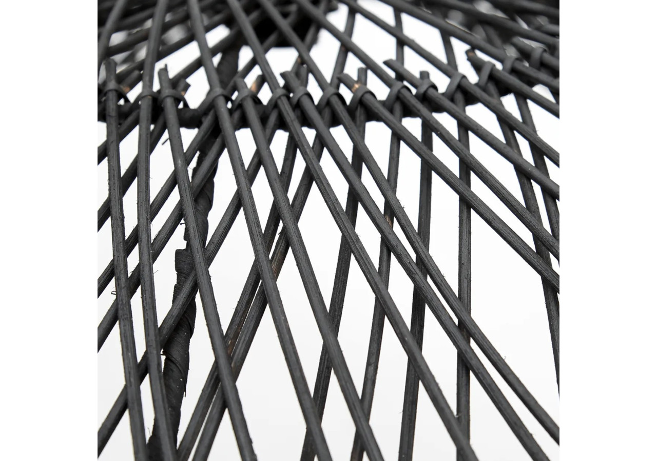 Pendentif Rattan Chapeau - Noir - Grand - BAYU015B-L-75x20 - Bazar Bizar