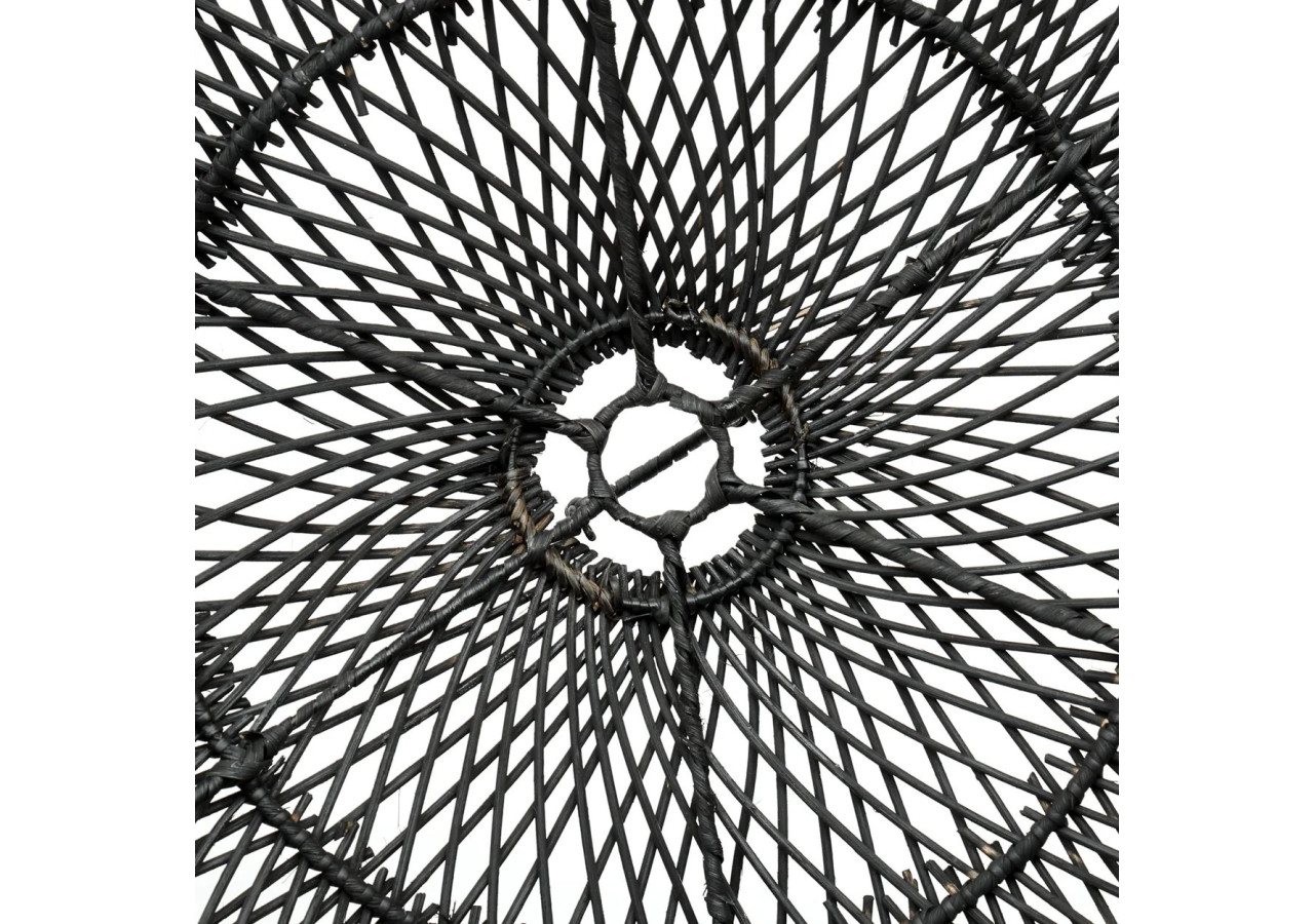 Pendentif Rattan Chapeau - Noir - Grand - BAYU015B-L-75x20 - Bazar Bizar