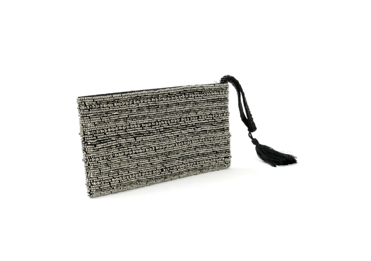 Pochette en Perles Argentées - Élégante et Pratique - BABE006S - Bazar Bizar