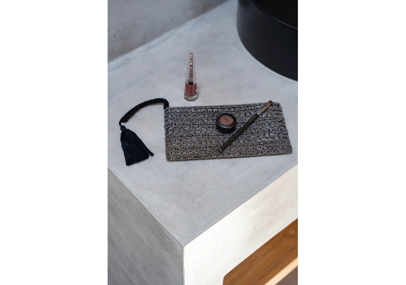 Pochette en Perles Argentées - Élégante et Pratique - BABE006S - Bazar Bizar