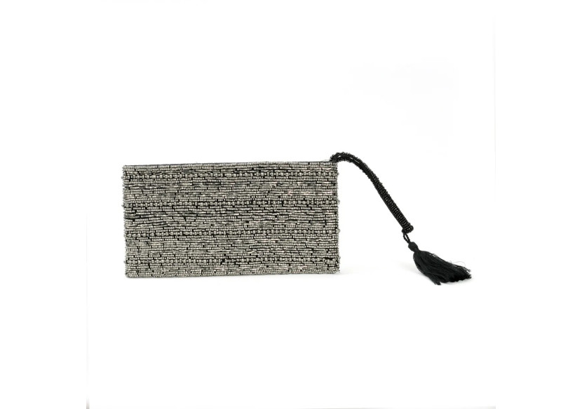 Pochette en Perles Argentées - Élégante et Pratique - BABE006S - Bazar Bizar