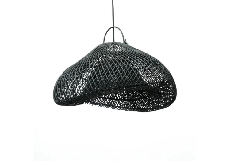 Pendentif Rattan Nuage - Noir - Moyen - BAYU013B-M-60 - Bazar Bizar