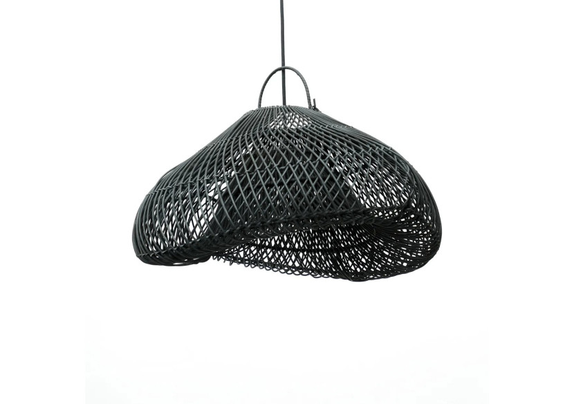 Pendentif Rattan Nuage - Noir - Moyen - BAYU013B-M-60 - Bazar Bizar