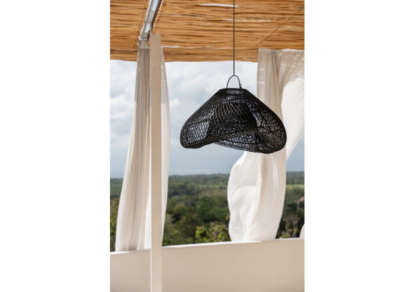 Pendentif Rattan Nuage - Noir - Moyen - BAYU013B-M-60 - Bazar Bizar