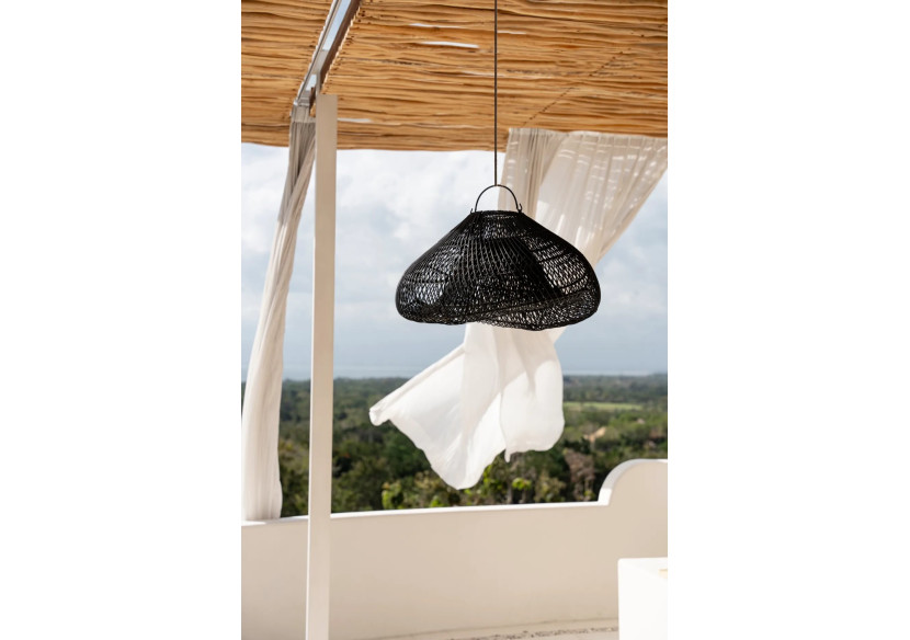 Pendentif Rattan Nuage - Noir - Moyen - BAYU013B-M-60 - Bazar Bizar